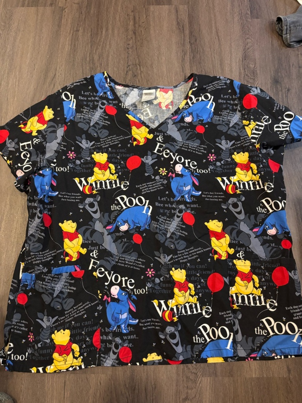 Disney Winnie the Pooh & Eeyore Black Short Sleeve Pajama Top